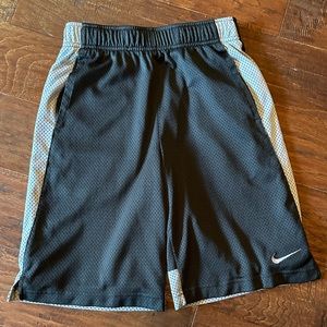 Nike shorts, charcoal and light grey stripe, boys large